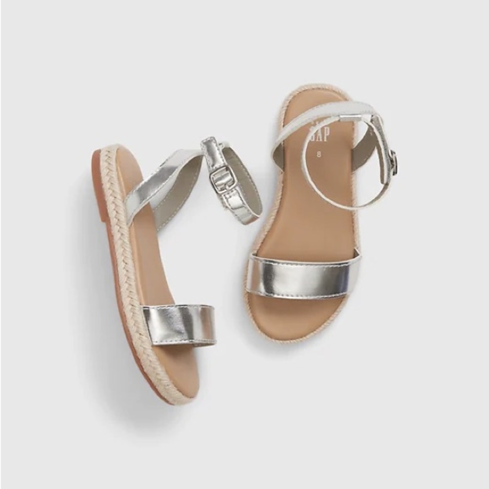 GAP Kids Metallic Silver Espadrilles Sandal